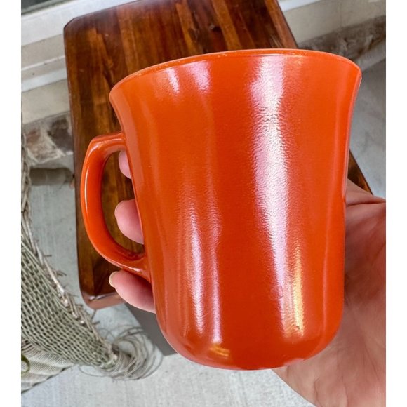 Corelle Corning Ware Vintage Burnt Orange Milk Glass Coffee Cup Mug USA 1 Owner - Picture 6 of 8